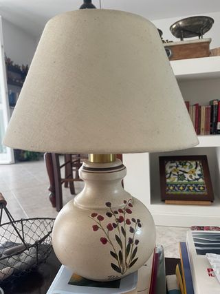 Lampada Vintage porcellana anni 70 Dipinta