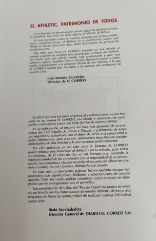 EL LIBRO DE ORO DEL ATHLETIC CLUB DE BILBAO