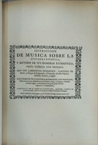 Gaspar Sanz. Tratado Guitarra española