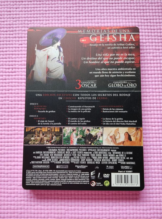 Memorias de una geisha en DVD