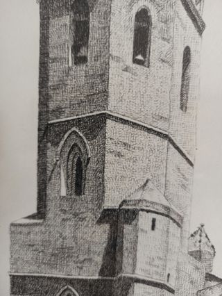 Cuadro decorativo Catedral de Huesca  (plumilla)