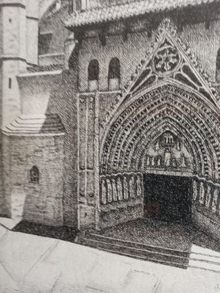 Cuadro decorativo Catedral de Huesca  (plumilla)