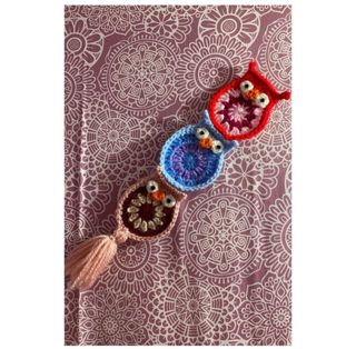 Marcapaginas de búho a crochet/ganchillo