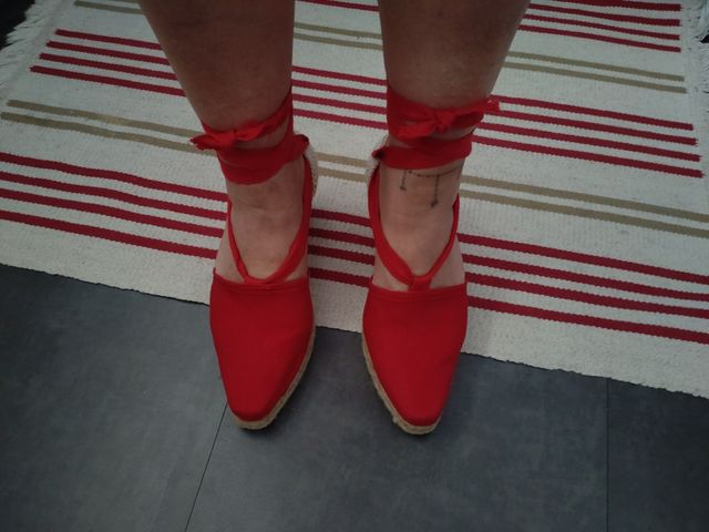 Sandalias de esparto rojas