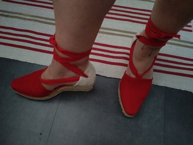 Sandalias de esparto rojas