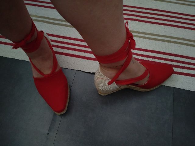 Sandalias de esparto rojas