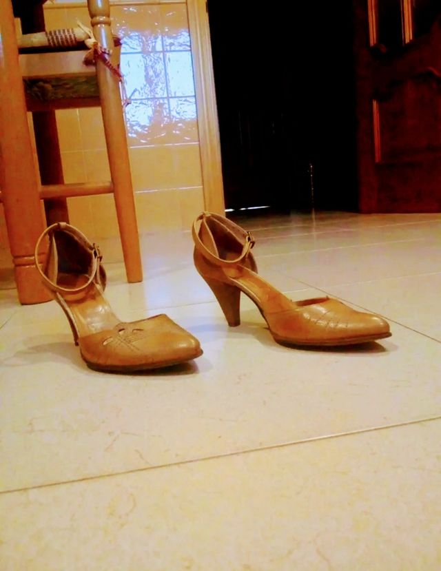 Zapatos Tacones Piel Marrón