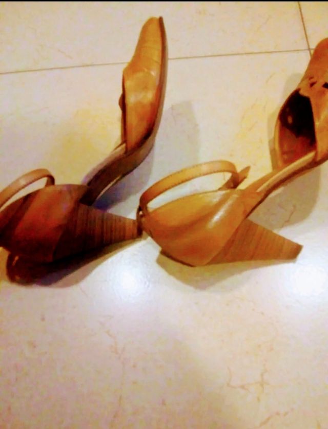 Zapatos Tacones Piel Marrón