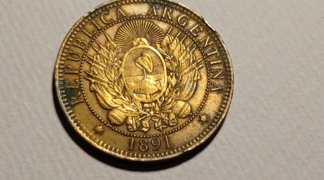 Argentina dos centavos 1891 KM#33