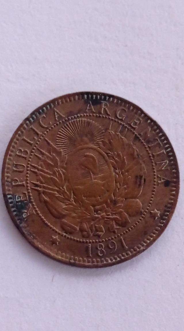 Argentina dos centavos 1891 KM#33