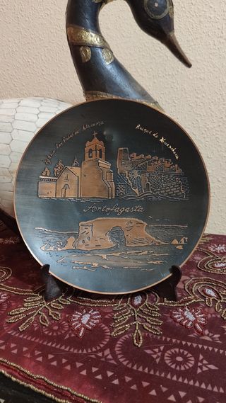 ANTIGUO PLATO DE CHILE + SOPORTE