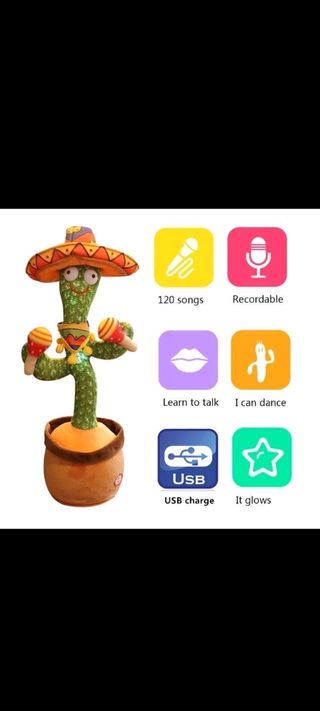 ofertón cactus que repite todo lo que dices y bail