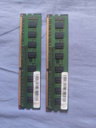 Memoria RAM DDR3 2 GBS X2 Samsung. 