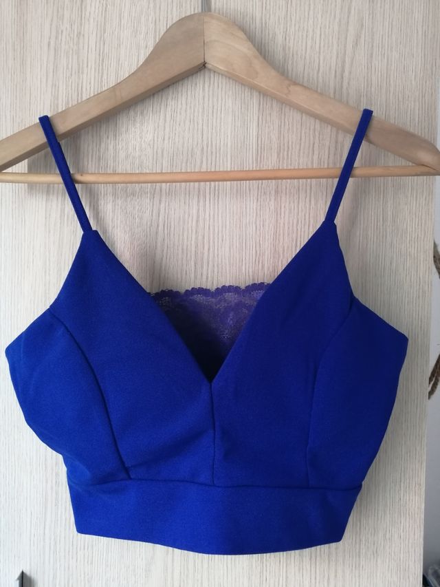 crop top azul nuevo talla única regalo amarillo