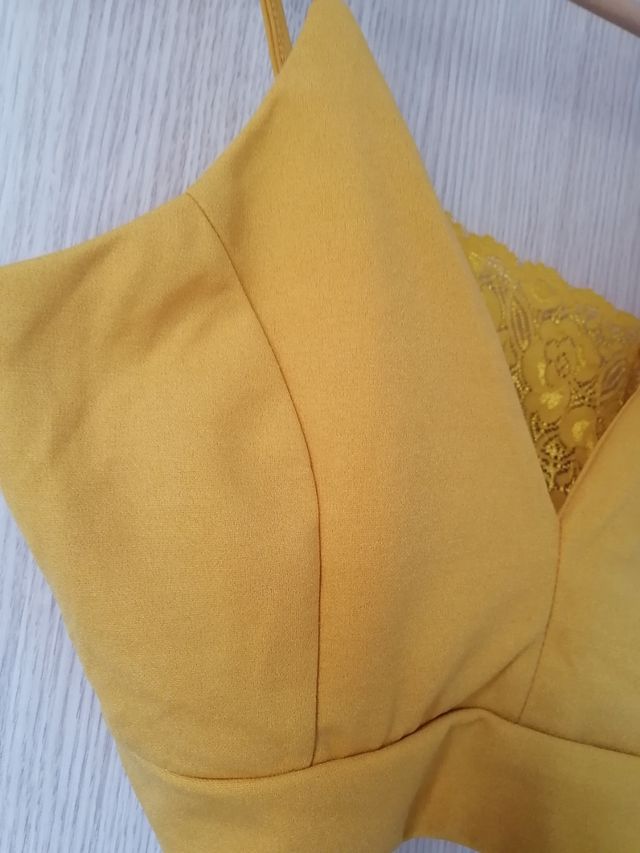 crop top azul nuevo talla única regalo amarillo