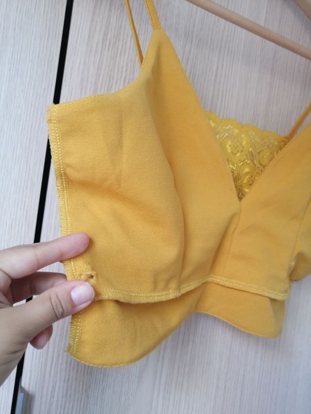 crop top azul nuevo talla única regalo amarillo