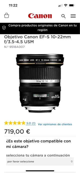 CANON EF-S 10-22mm f/3.5-4.5 USM