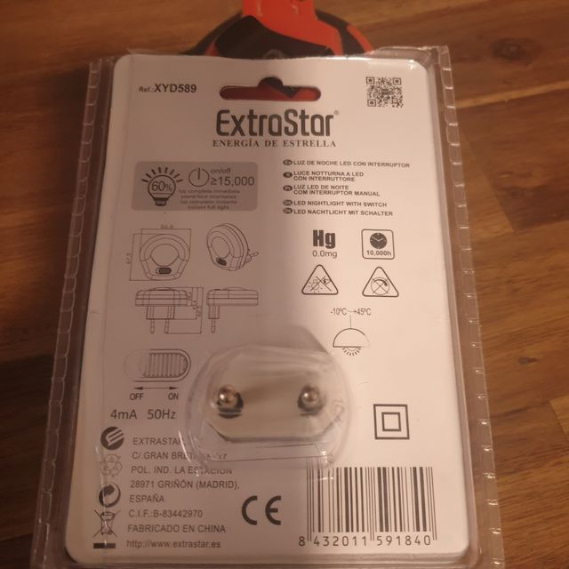 Luz de noche con interruptor