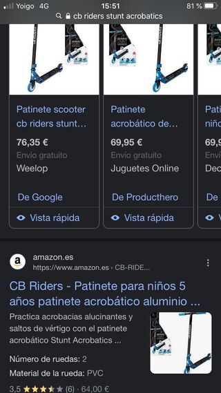 Patinete hasta 100kg de peso