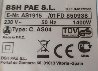 Rueda giratoria aspirador ufesa mini mousy