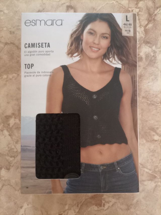 Camiseta top calada talla L