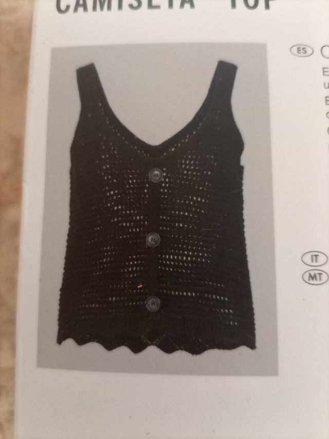 Camiseta top calada talla L