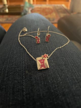 pendientes y collar plata de ley 925 barbie