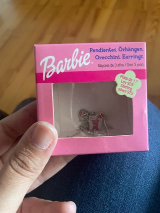 pendientes y collar plata de ley 925 barbie