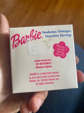 pendientes y collar plata de ley 925 barbie