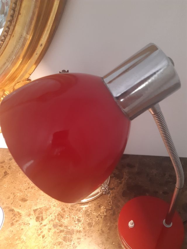 lampada modernariato metallo rosso