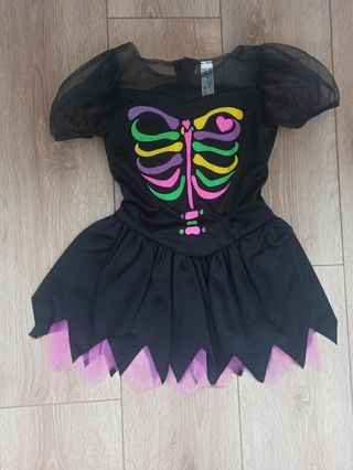 Disfraz esqueleto niña talla 5-7.