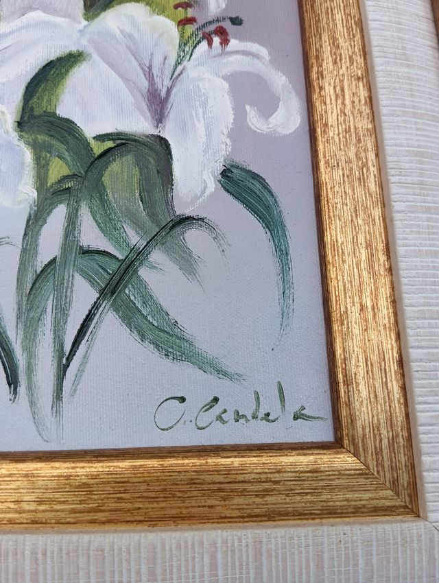 PAREJA CUADROS OLEO LIENZO FIRMADOS C. CANDELA.