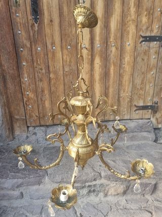 Lámpara antigua.alta 65 cm.ancha 59 cm.