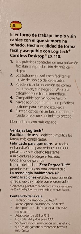 Teclado inalámbrico con ratón óptico