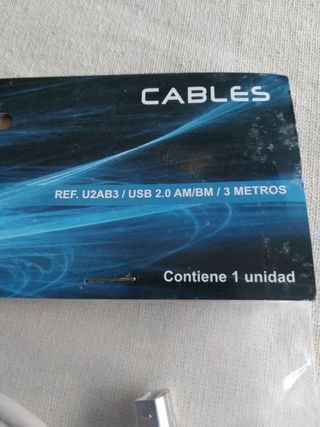 Cable U2AB3/USB  2 AM/BM. 3 metros