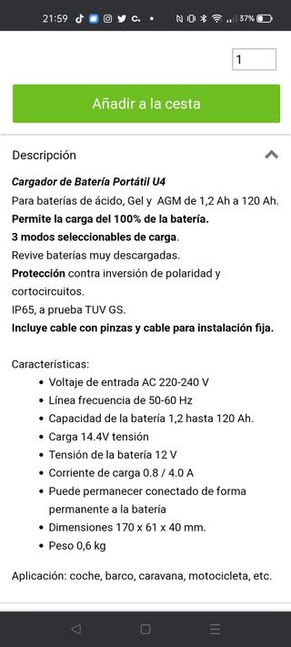 cargador mantenedor de baterias