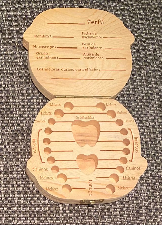 Cajita de madera dientes de leche