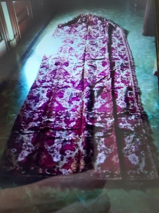 Cortina brocada de terciopelo