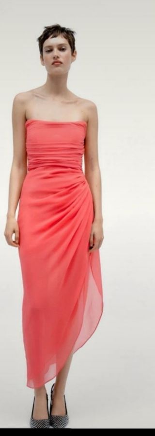 vestido talla XS zara gasa tul 