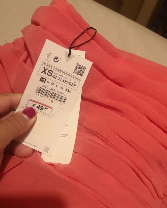 vestido talla XS zara gasa tul