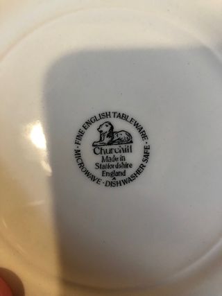Vajilla Churchil azul.Sin estrenar
