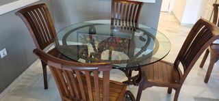 Mesa hierro comedor salón y sillas