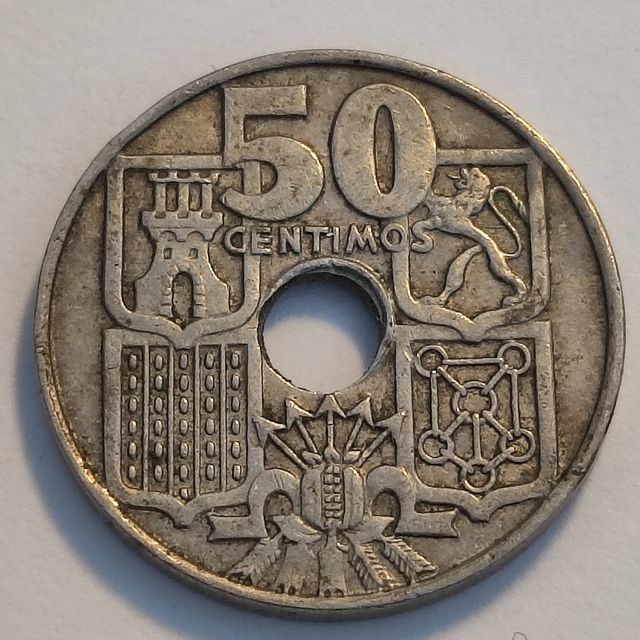 F13 Moneda 50 centimos estado español 1963-65 MBC