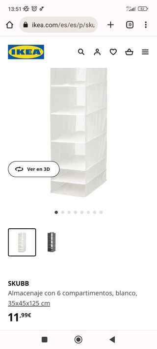 Organizador armario Rassla Ikea