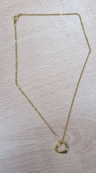 Cadena con corazon bañado en oro