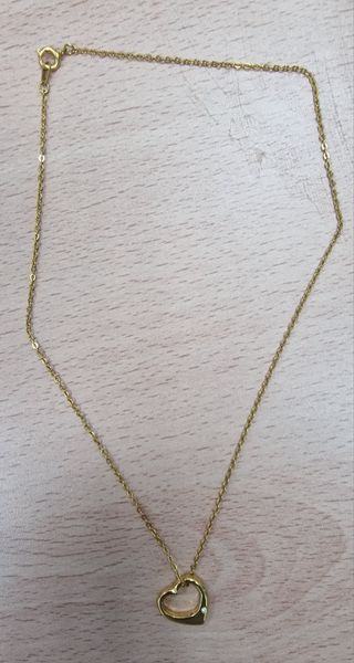 Cadena con corazon bañado en oro