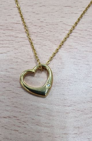 Cadena con corazon bañado en oro