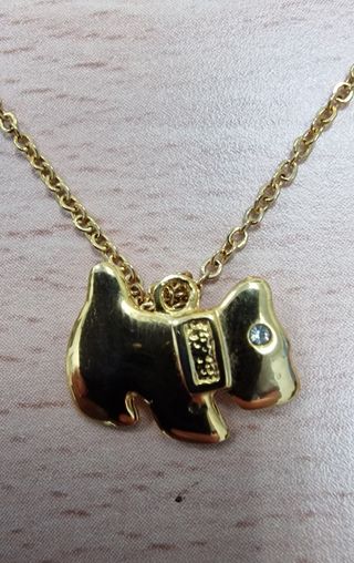 Cadena con perro bañada en oro