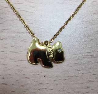 Cadena con perro bañada en oro