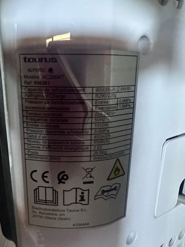 Aire Acondicionado Portátil Taurus